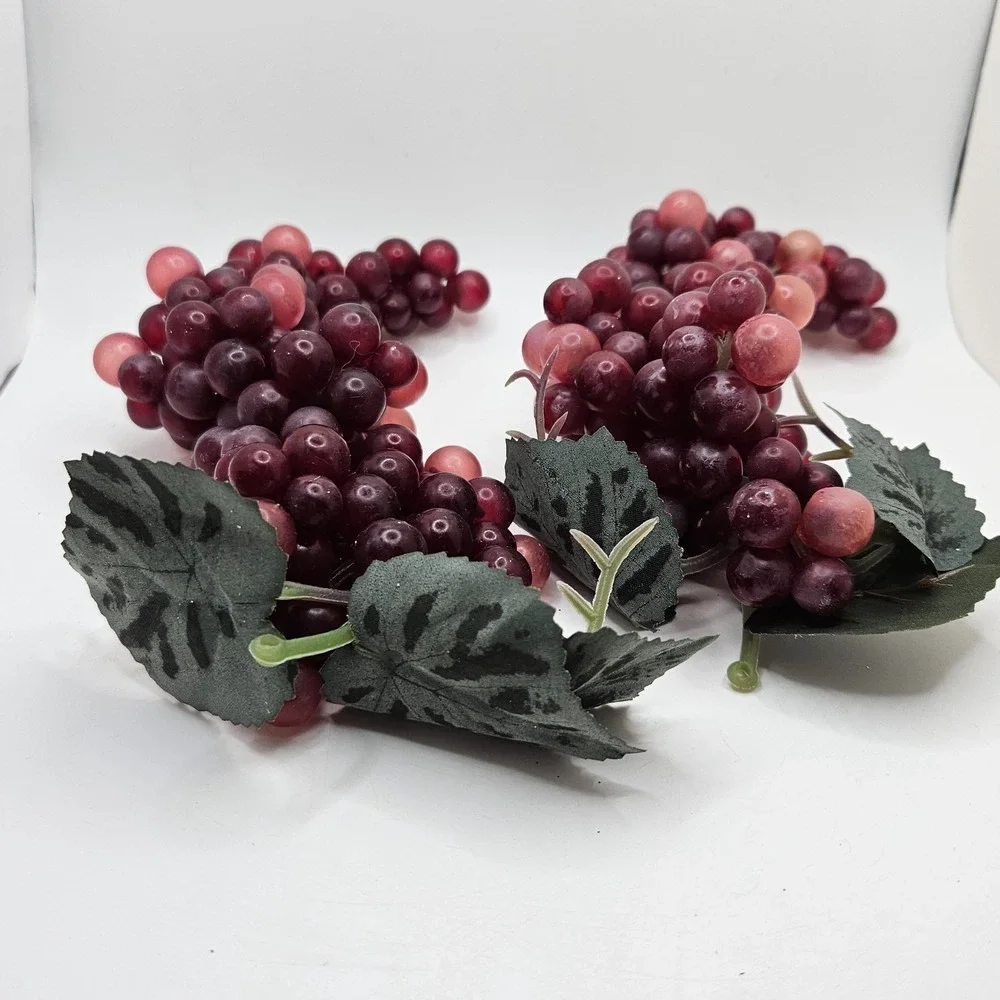 Hobby Lobby Faux Purple Grape Clusters Lot of 2 Artificial Fruit Decor 9